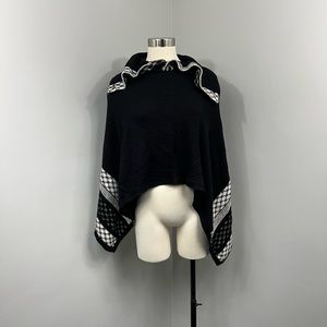 WHBM Black Knit Poncho‎